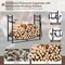 Firewood Rack with 4 Tool Set Kindling Holders for Indoor and Outdoor